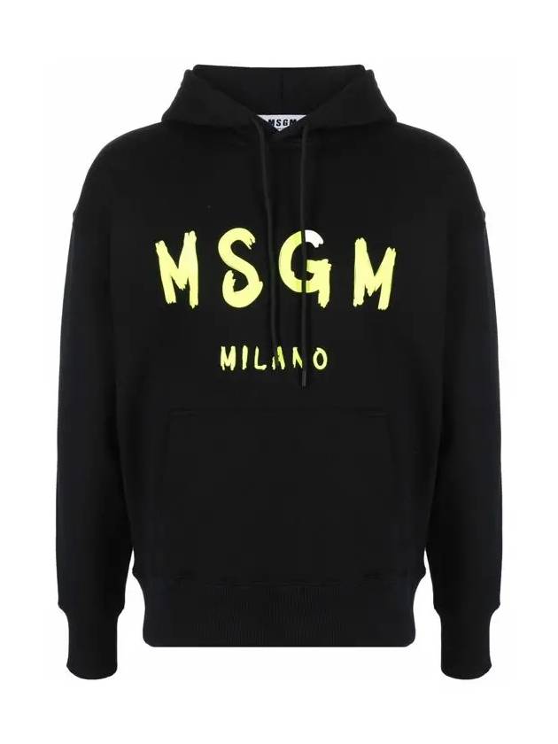 logo print hooded top black - MSGM - BALAAN.