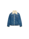 Fake Fur Trucker Denim Jacket Vintage Blue - AMI - BALAAN 1