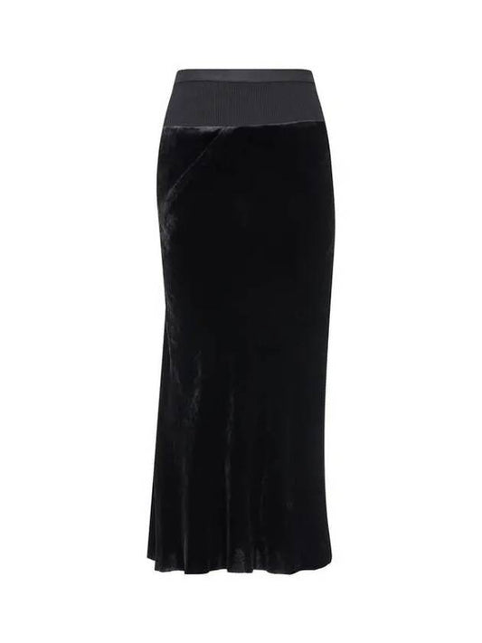WOMEN Knit color combination velor skirt black - RICK OWENS - BALAAN 1