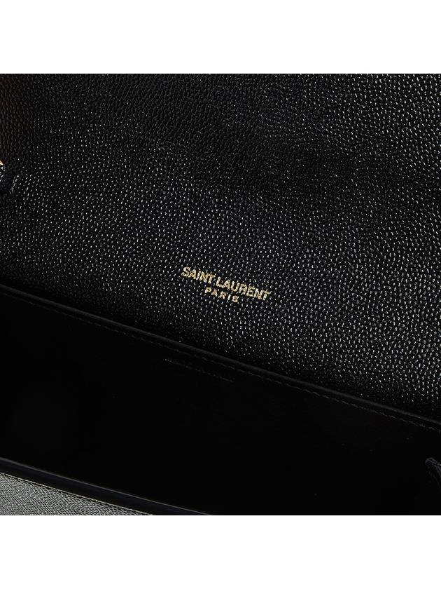 Monogram Uptown Chain Embossed Leather Long Wallet Black - SAINT LAURENT - BALAAN 10