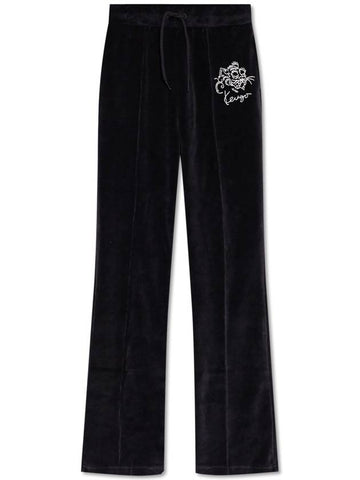 Kenzo Velvet Flared Trousers, Women's, Black - KENZO - BALAAN 1