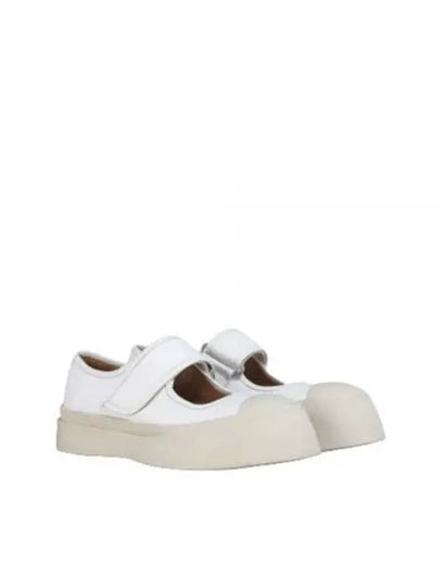 Nappa Leather Mary Jane Low Top Sneakers Lily White - MARNI - BALAAN 2