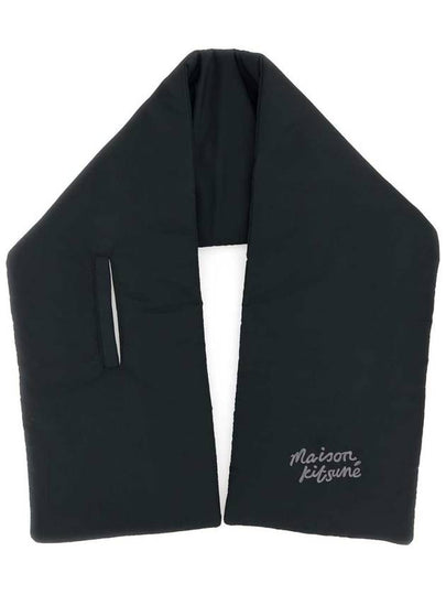 Embroidered Logo Puffer Scarf Black - MAISON KITSUNE - BALAAN 2