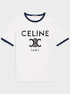 Paris T-Shirt in Cotton Jersey Black White - CELINE - BALAAN 3