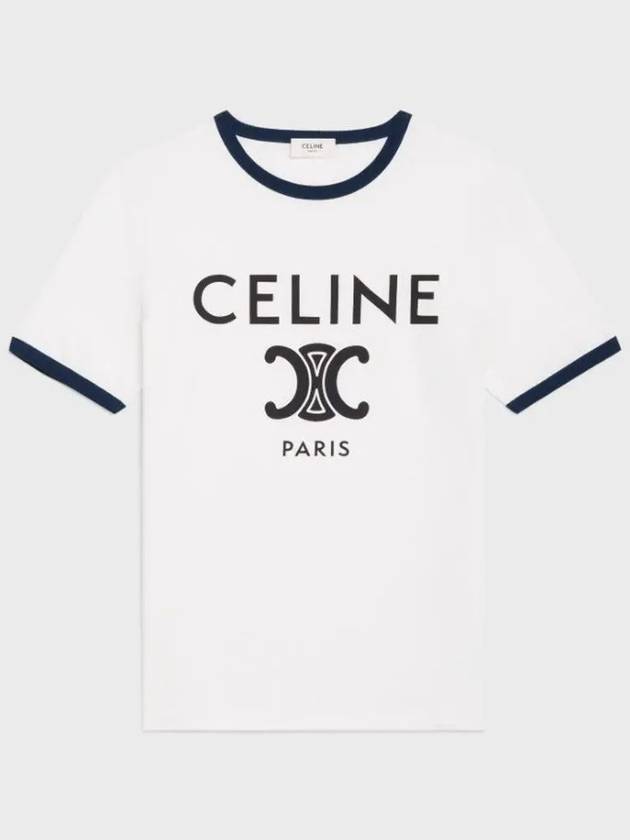 Paris T-Shirt in Cotton Jersey Black White - CELINE - BALAAN 3