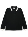 Kids Waffen Patch Three Stripes Collar PK Long Sleeve Black 8B00001 8496W 999 8 10A - MONCLER - BALAAN 3