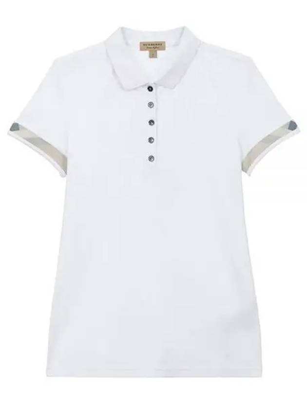 Women's Check Pattern Polo Shirt White - BURBERRY - BALAAN 2