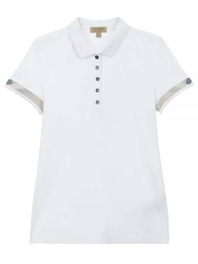 Women's Check Pattern Polo Shirt White - BURBERRY - BALAAN 2