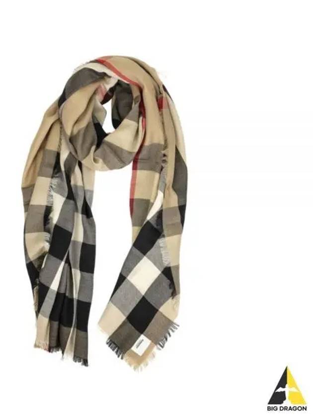 Lightweight Check Cashmere Scarf Beige - BURBERRY - BALAAN 2