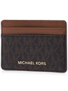 Jet Set Logo Plaque Card Wallet Brown - MICHAEL KORS - BALAAN 3