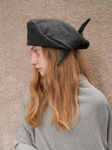 Rabbit Wire Beret Grey - BROWN HAT - BALAAN 1