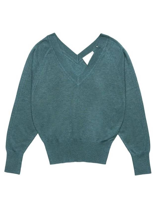 Milan Jumper V-Neck Knit Top Emeraude - ISABEL MARANT - BALAAN 2