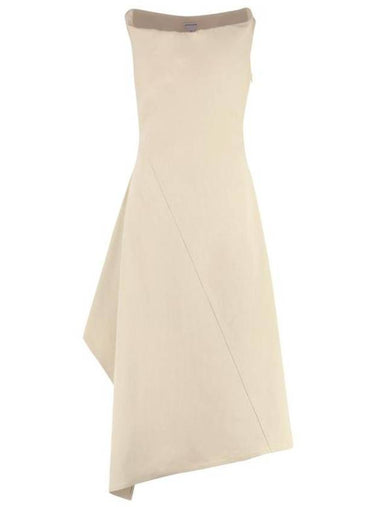 Midi Dress 743355V2T30 9016 BEIGE - BOTTEGA VENETA - BALAAN 1