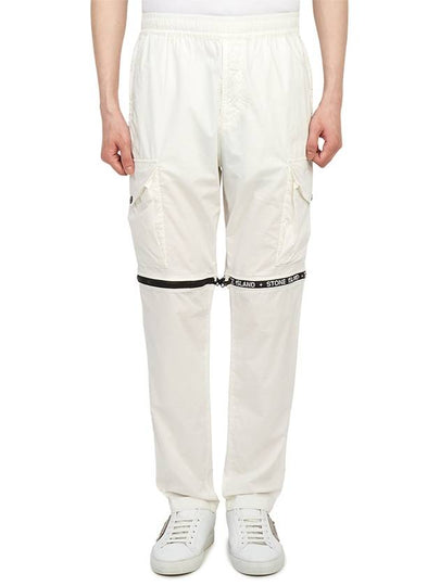 Logo Zipper Cargo Straight Pants White - STONE ISLAND - BALAAN 2