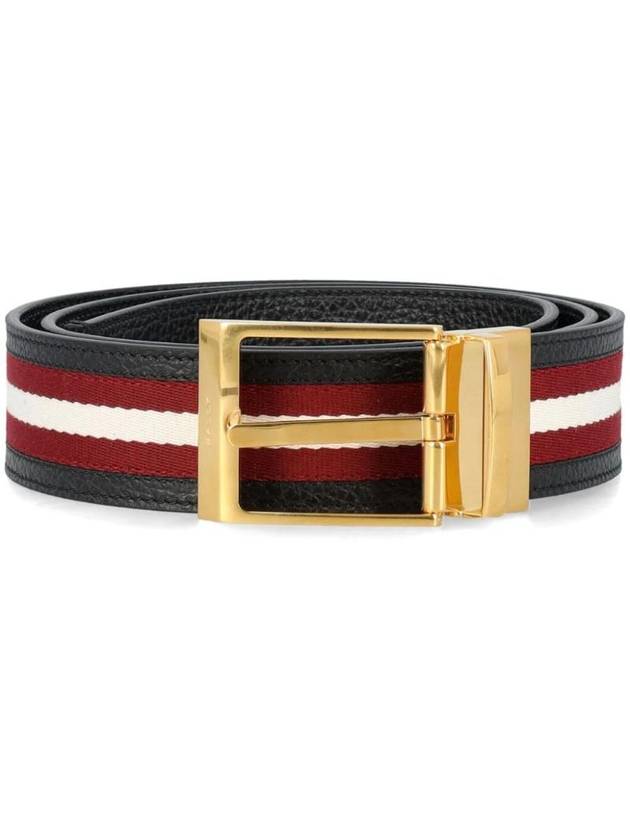 Shiffie Leather Belt Red Black - BALLY - BALAAN 1