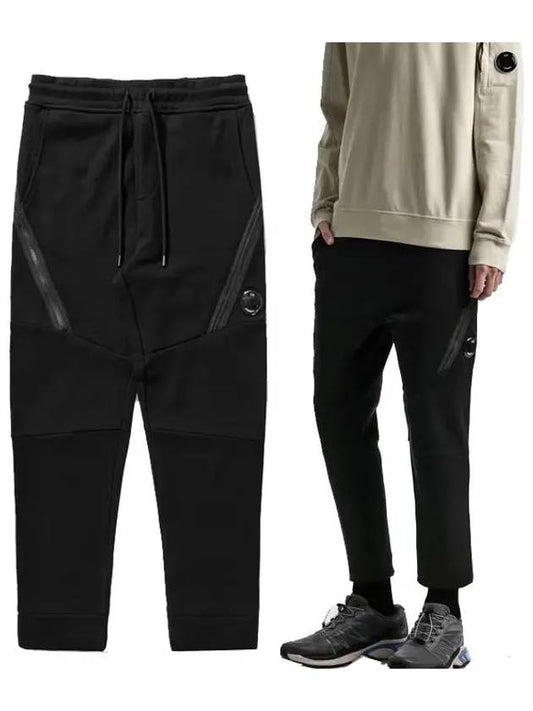 Diagonal Raised Fleece Track Pants Black - CP COMPANY - BALAAN 2