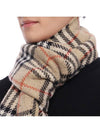 Check Reversible Wool Cashmere Scarf Sand - BURBERRY - BALAAN 6