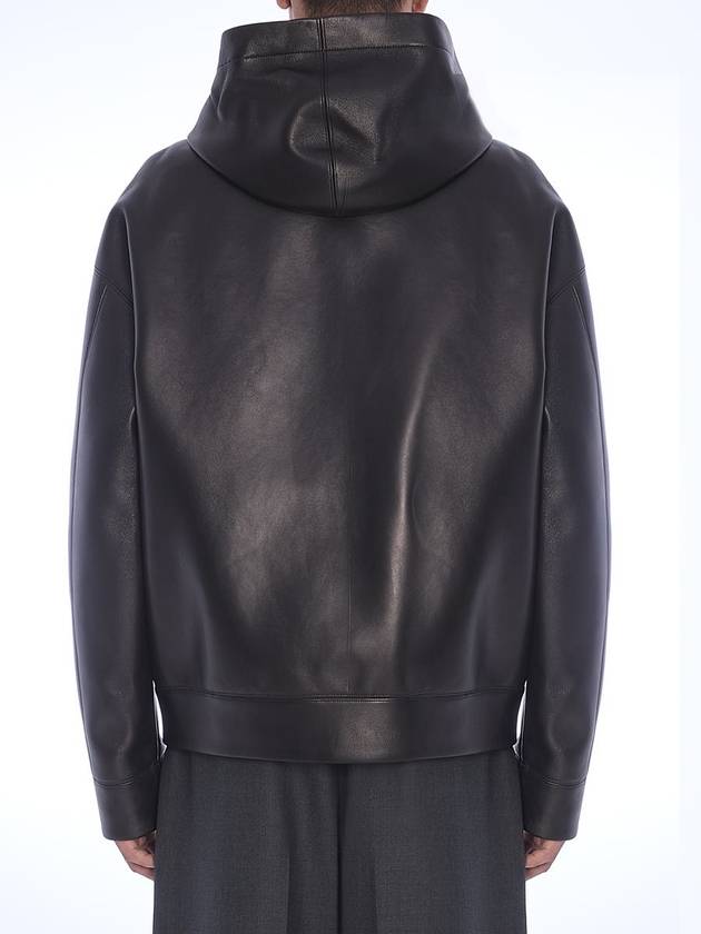 Leather Hooded Jacket - VALENTINO - BALAAN 4