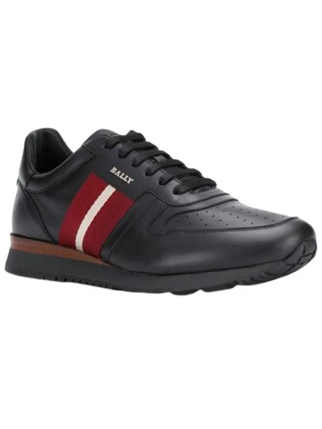 Men's Astel Leather Low Top Sneakers Black - BALLY - BALAAN 3