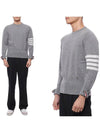 Diagonal Classic Cashmere Knit Top Light Grey - THOM BROWNE - BALAAN 2