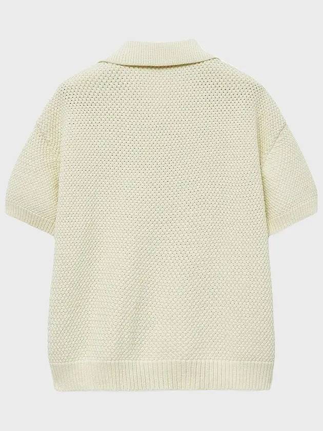 Overfit Heavy Knit Polo Shirt Ivory - NOIRER - BALAAN 4