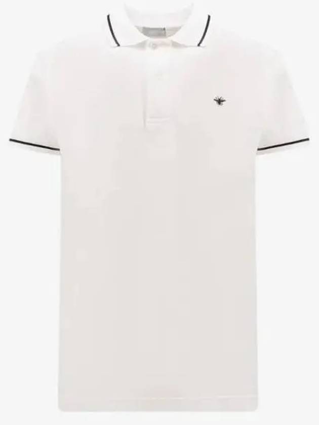 Embroidery Bee Polo Shirt White - DIOR - BALAAN 2