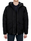 Logo David TC Down Hooded Jacket Black - STONE ISLAND - BALAAN 4