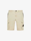 Logo Cotton Slim Cargo Shorts Beige - STONE ISLAND - BALAAN 3