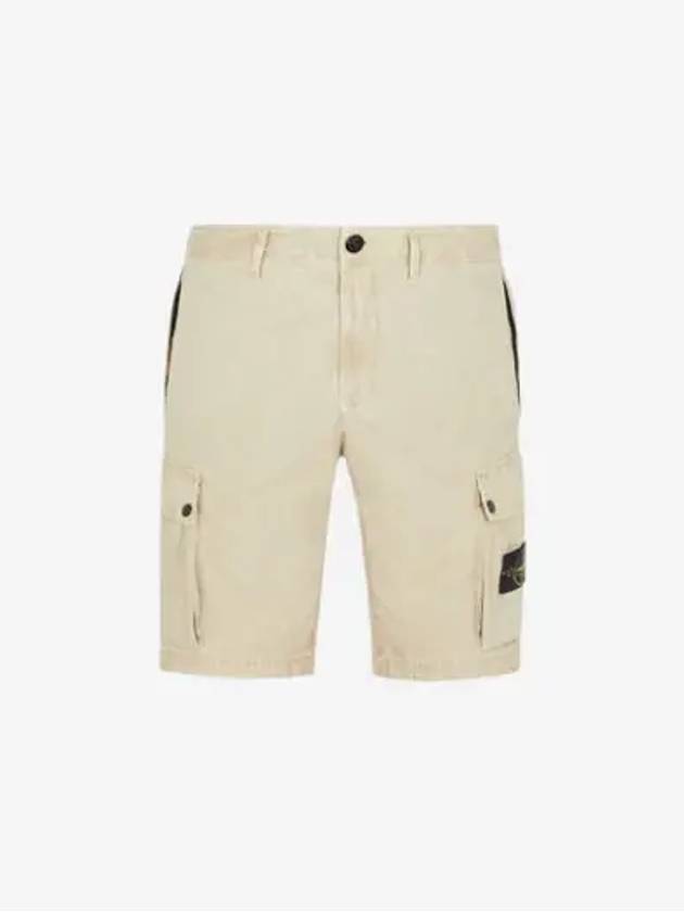 Logo Cotton Slim Cargo Shorts Beige - STONE ISLAND - BALAAN 3