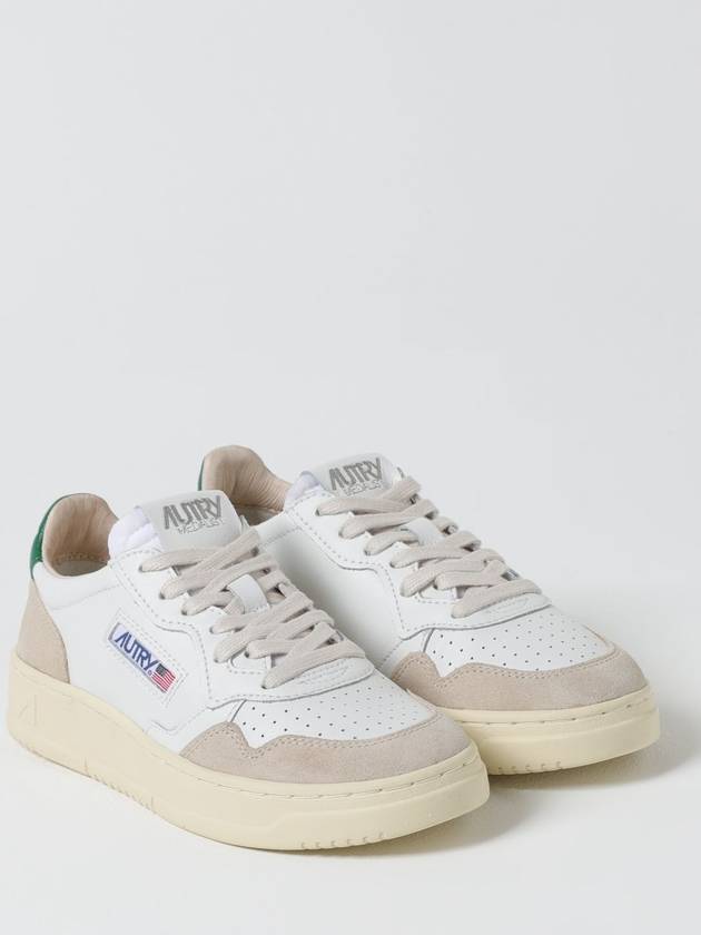 Medalist Suede Green Tab Low Top Sneakers White Beige - AUTRY - BALAAN 3