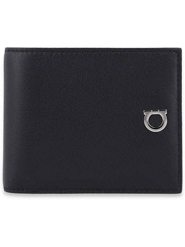 Gancini Logo Half Wallet Black - SALVATORE FERRAGAMO - BALAAN 1