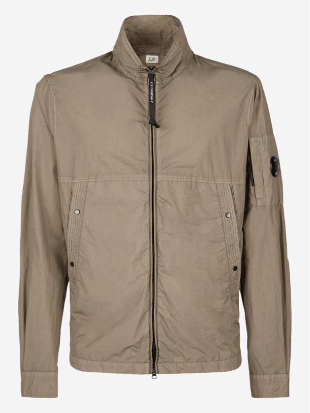 Tylon Lens Wappen Overshirt Zip-Up Jacket Brown - CP COMPANY - BALAAN 2