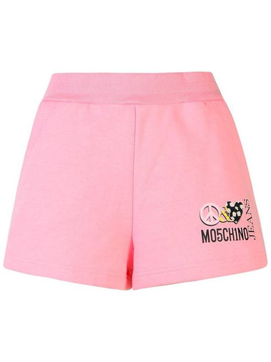 Moschino Jeans Pink Cotton Shorts - MOSCHINO - BALAAN 1