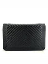 Gold Boy Caviar Chevron WOC Mini Bag Cross - CHANEL - BALAAN 5