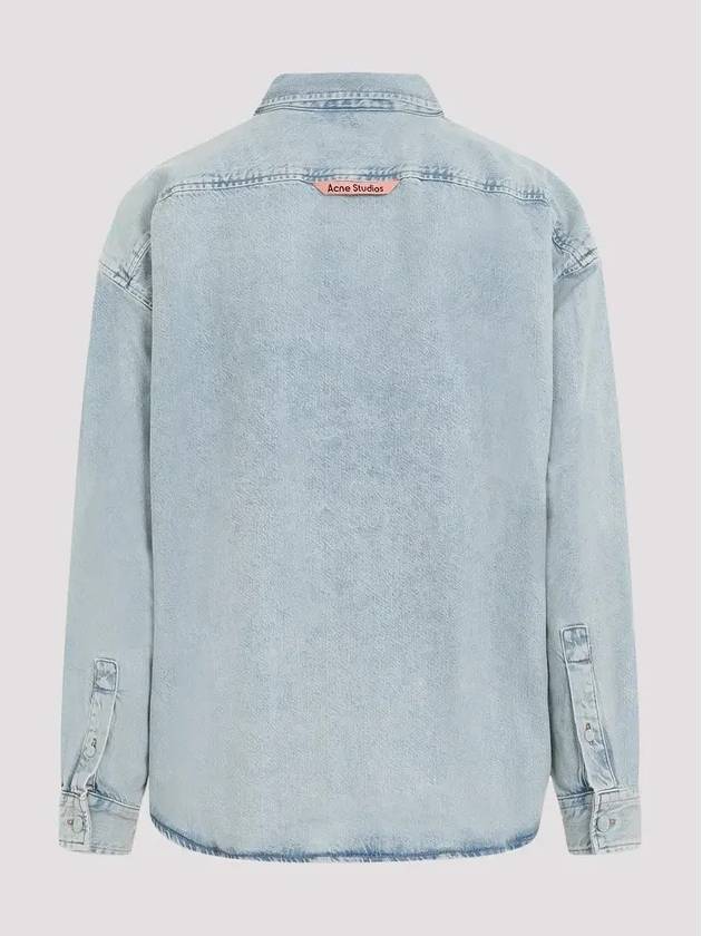 Denim Button Up Long Sleeve Shirt Blue - ACNE STUDIOS - BALAAN 3