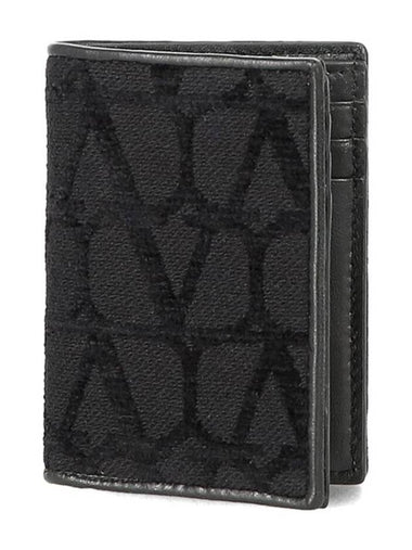 IconographeV Logo Card Wallet Black - VALENTINO - BALAAN 1