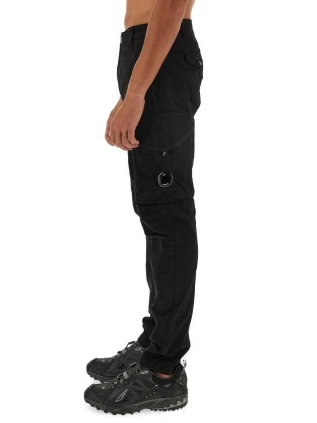 Stretch Sateen Ergonomic Lens Cargo Straight Pants Black - CP COMPANY - BALAAN 5