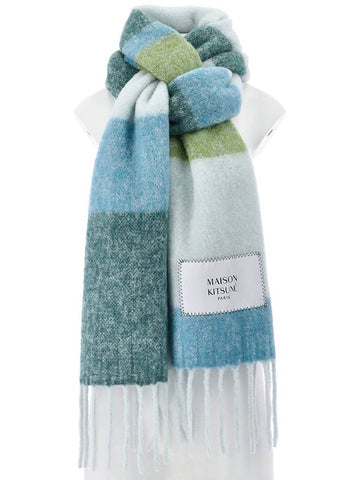 Striped Alpaca Muffler NM06204WA0022 FRESH WATER - MAISON KITSUNE - BALAAN 1