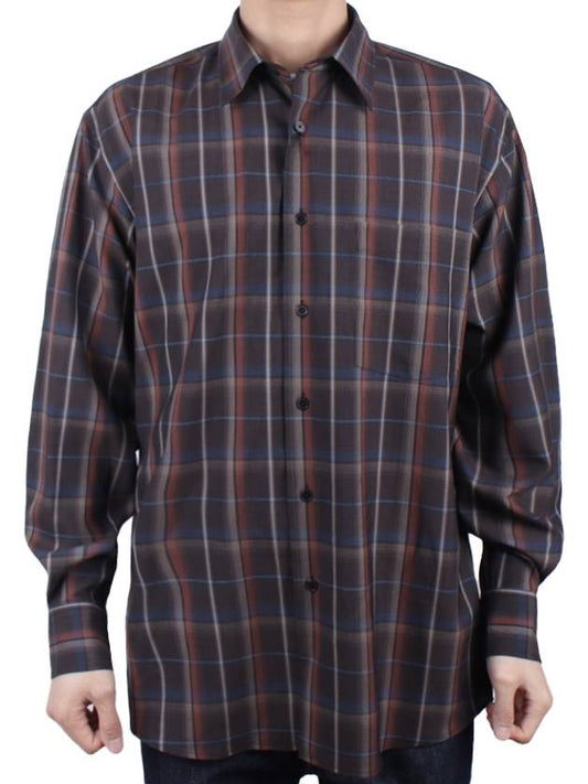 24SS Men's Super Light Wool Check Shirt Dark Brown A24SS01LC DARKBROWN - AURALEE - BALAAN 2