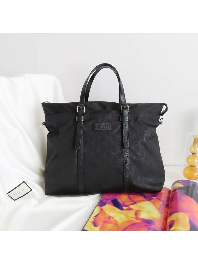 Micro GG Guccissima Nylon Tote Bag Black - GUCCI - BALAAN 3