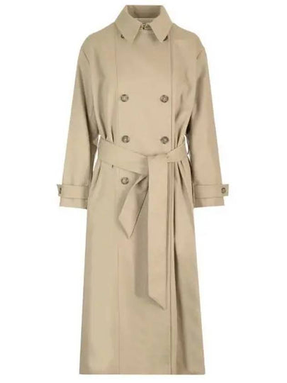 Double Brested Twill Cotton Trench Coat Beige - A.P.C. - BALAAN 2