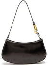 OLLIE Ollie Polished Leather Shoulder Bag Black - STAUD - BALAAN 1