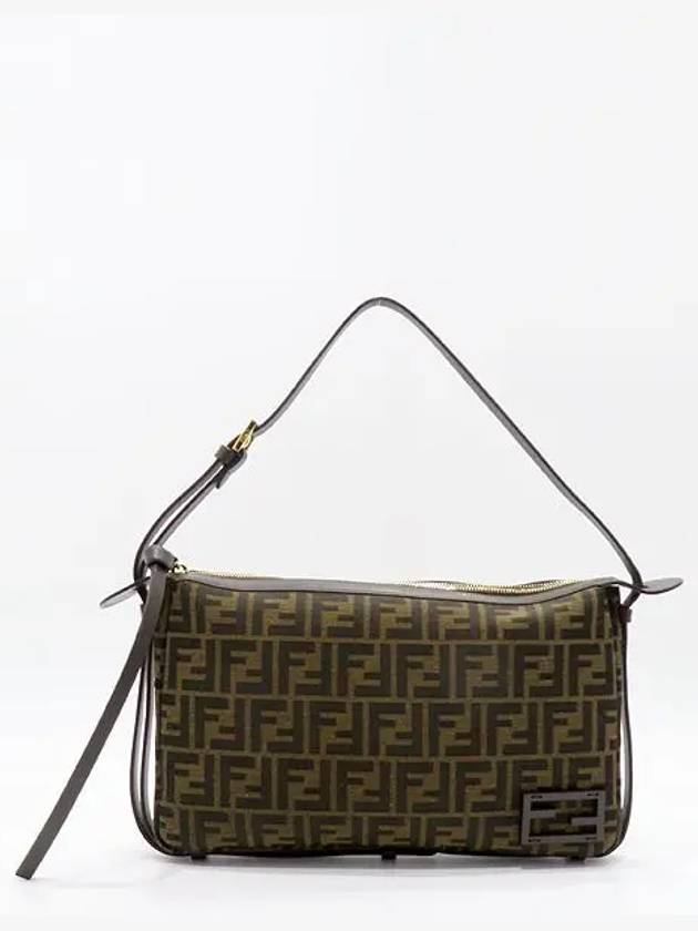 8BR829 Brown FF Jacquard Fabric Simply Medium Shoulder Bag - FENDI - BALAAN 2