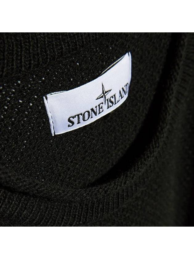 Compass Badge Wool Knit Top Black - STONE ISLAND - BALAAN 5