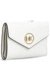 Carmen Medium Saffiano Leather Tri-Fold Half Wallet White - MICHAEL KORS - BALAAN 2