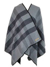 Wool Check Poncho Cape Grey - BURBERRY - BALAAN 1