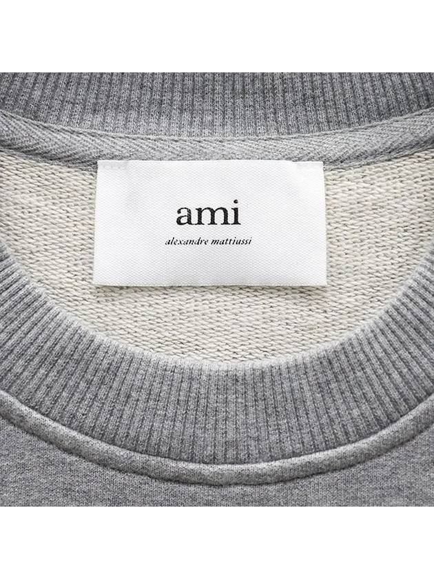 Small Heart Logo Sweatshirt Grey - AMI - BALAAN 3