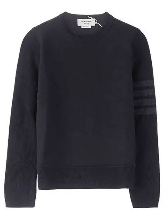 FJT136A 03377 415 Classic Loopback Diagonal Armband Crew Neck Sweatshirt Navy Women TR 270456 - THOM BROWNE - BALAAN 1