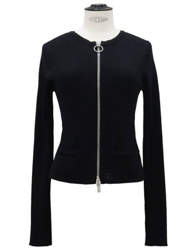 Courr ges black zipper ribbed knit - COURREGES - BALAAN 1