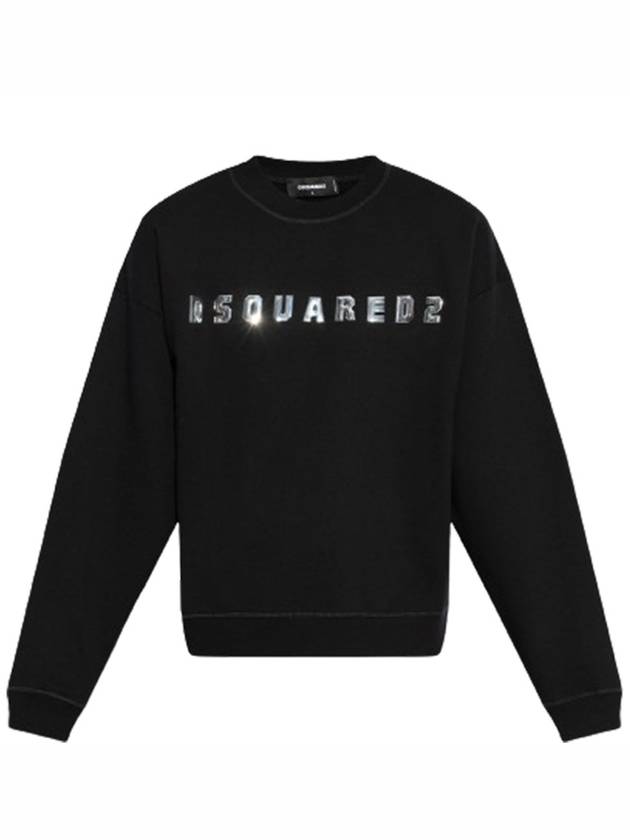 Logo Brushed Fleece Relaxed Fit Sweatshirt Black - DSQUARED2 - BALAAN 2